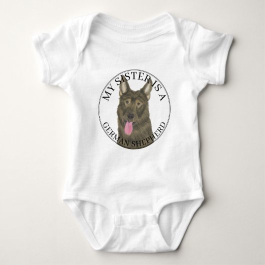Sable German Shepherd Sister Romper (Voorkant)