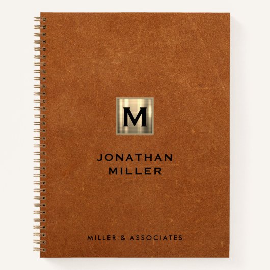 Sable Luxury Gold Initiaal Logo Notitieboek (Voorkant)