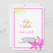 Sable+Mer/citron vert+fuschia/ Invitations de mari (Devant)