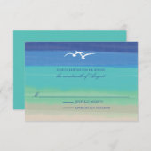 Sable, mer et mouettes | Mariage Peint Océan RSVP (Devant / Derrière)