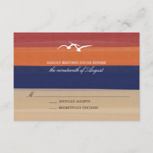 Sable, mer et mouettes Mariage Peint Océan RSVP