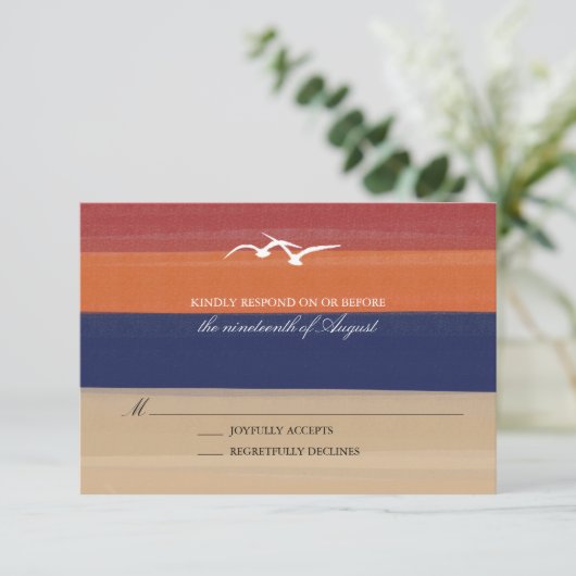 Sable, mer et mouettes | Mariage Peint Océan RSVP (Debout devant)