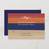 Sable, mer et mouettes | Mariage Peint Océan RSVP (Devant / Derrière)