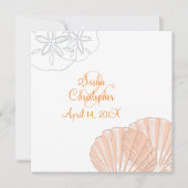 Sable+Mer/rose+orange/ Mariages Invitations (Devant)