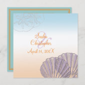 Sable+Mer/violet+Orange/ Mariage Invitations (Devant / Derrière)