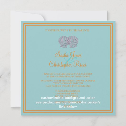 Sable+Mer/violet+Orange/ Mariage Invitations (Dos)