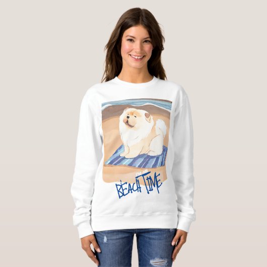 SABLE N'SEA Cream Chow Chien sweatshirt (Devant entier)