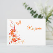 Sable, Orange, Carte de réponse de plage tropicale (Debout devant)