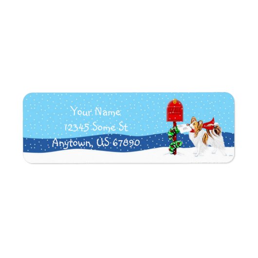 Sable Papillon Christmas Mail Etiket (Voorkant)