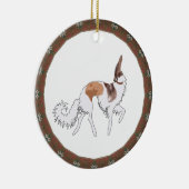 Sable Prancing Borzoi kerstversiering Keramisch Ornament (Rechts)