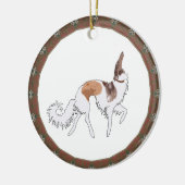Sable Prancing Borzoi kerstversiering Keramisch Ornament (Links)