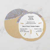 Sable Rond Dollar Plage Mariage Invitations (Devant / Derrière)