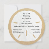 Sable Rond Dollar Plage Mariage Invitations (Devant)