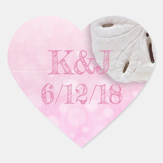 Sable rose Dollar Stickers Mariage bord de mer (Devant)