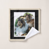 Sable Rough Collie Art (Gant de toilette)