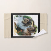 Sable Rough Collie Art (Serviette à main)