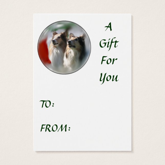 Sable Rough Collie Cadeaux de Noël (Dos)