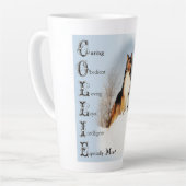 Sable Rough Collie Cadeaux Mug à café à deux tons (Angle gauche)