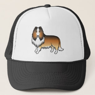 Sable Rough Collie Cute Cartoon Dog Trucker Pet