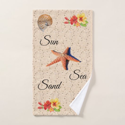 Sable, sable et serviette de plage (Serviette à main)