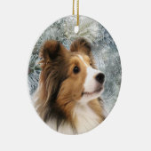 Sable Sheltie Kerstmis Keramisch Ornament (Rechts)
