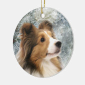 Sable Sheltie Kerstmis Keramisch Ornament (Links)