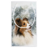 Sable Sheltie Kerstmis Klein Cadeauzakje (Achterkant)