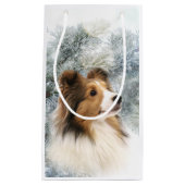 Sable Sheltie Kerstmis Klein Cadeauzakje (Voorkant)