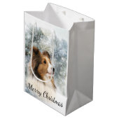 Sable Sheltie Kerstmis Medium Cadeauzakje (Voorkant Gekanteld)