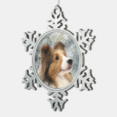 Sable Sheltie Kerstmis Tin Sneeuwvlok Ornament (Rechts)