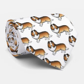 Sable Shetland Sheepdog Cartoon Dog Pattern Stropdas (Opgerold)