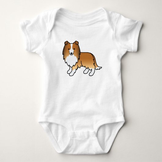 Sable Shetland Sheepdog Sheltie Cartoon Dog Romper (Voorkant)
