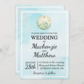 Sable Simple Dollar Beach Faire-part de mariage À (Devant / Derrière)