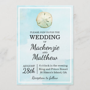 Sable Simple Dollar Beach Faire-part de mariage À