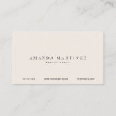 Sable simple et élégant Carte de visite couleur be (Dos)