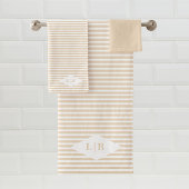 Sable Stripes Initiales Serviettes De Bain Ensembl