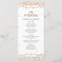 Sable Stripes & Rose Gold Confetti Mariage Menu