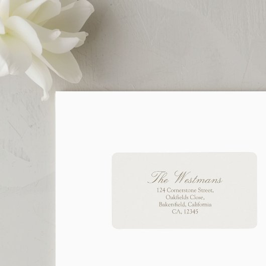 Sable Taupe | Étiquette de mariage calligraphique 