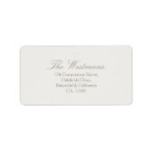 Sable Taupe | Étiquette de mariage calligraphique  (Devant)