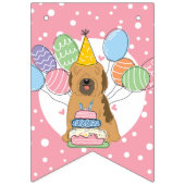 Sable Tibetaanse Terrier Hond Verjaardagsfeest Vlaggetjes (Eerste vlag)