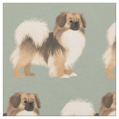 Sable Tibetan Spaniel Fabric Stof (Close Up)