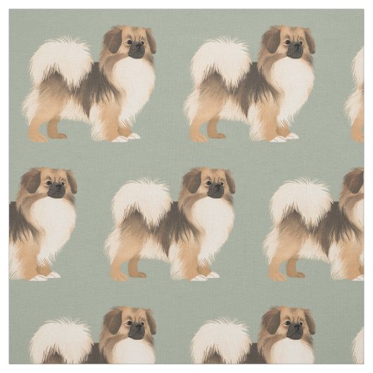 Sable Tibetan Spaniel Fabric Stof (Swatch)