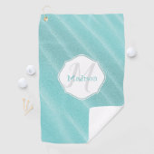 Sable turquoise ondulé Serviette de golf personnal (En situation)