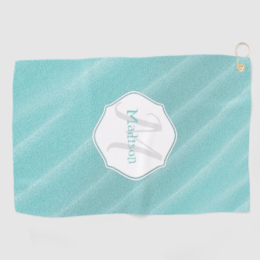 Sable turquoise ondulé Serviette de golf personnal (Horizontal)