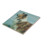 Sable & White Collie Rough Coat Tile Tegeltje (Zijkant)