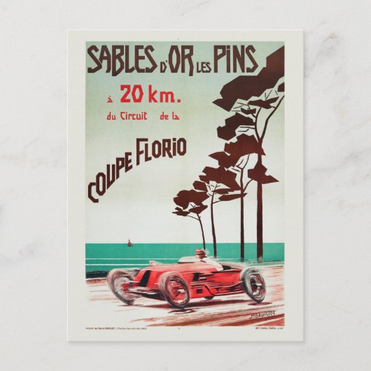 Sables-d'Or-les-Pins France Vintage Poster 1927 Briefkaart (Voorkant)