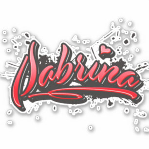 Sabrina cœur rouge Graffiti Autocollant Sticker