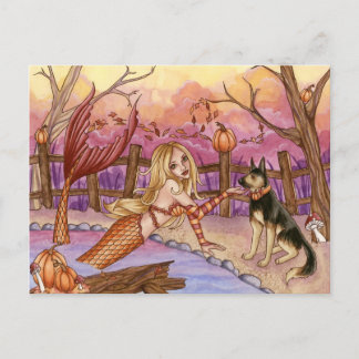 Sabrina - Herfst Mermaid Briefkaart