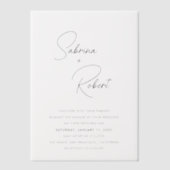 Sabrina Modern Huwelijksuitnodiging Vellum Uitnodigingen (Voorkant)