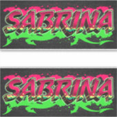 Sabrina Vorname Name Graffiti Aufkleber Sticker (Voorkant)